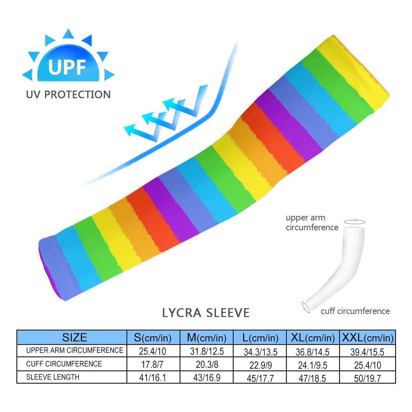 Cooling UV Protection Arm Sleeves for Men & Women - LGBT Flag Sports Pattern, Anti-Slip Compression Sun Sleeves for Cycling, Running & Outdoor Activities | Perfect for Summer Workouts, Hiking & Sun Protection
