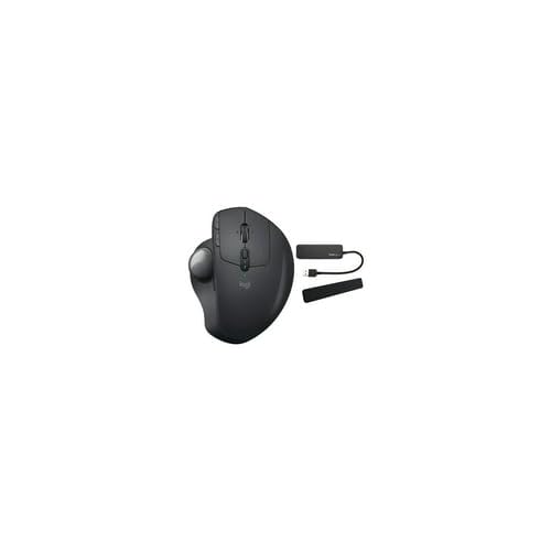 Logitech MX Ergo Wireless Trackball Mouse with Palm Rest & USB Hub - Ergonomic Design for Comfort, Precision Control - Perfect for Office, CAD Design, Graphic Work & Long Computing Sessions