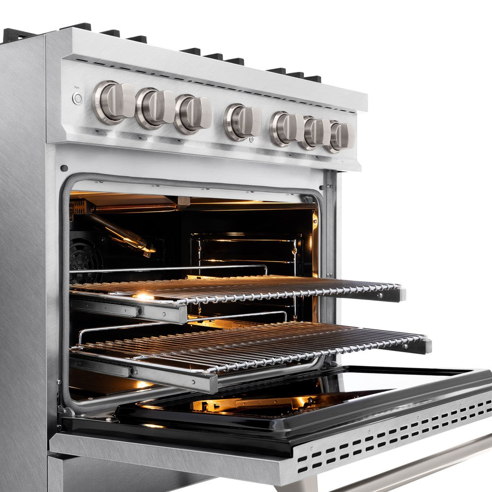 ZLINE 36 Inch 5.2 Cu. Ft. Classic Gas Range with 6 Burner Cooktop & Convection Gas Oven - Satin Stainless Steel (CGRS 36) | Professional Kitchen Appliance for Home Chefs & Cooking Enthusiasts