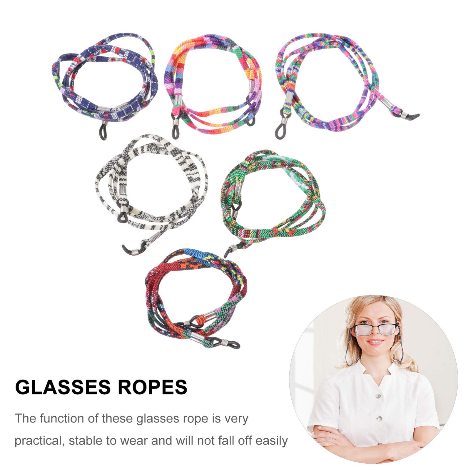 6pcs Non-Slip Glasses Chain Necklace for Men - Sports & Fashion Accessory