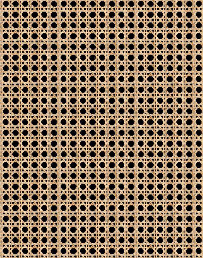 Faux Caning Peel and Stick Wallpaper - Onyx Black Textured Vinyl Wallpaper by Wallshoppe | Perfect for Bedroom, Living Room & Bathroom Accent Walls