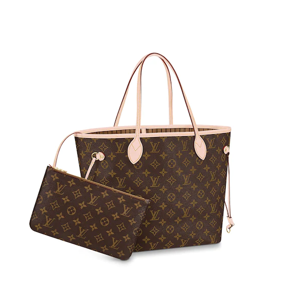 Authentic Louis Vuitton Neverfull MM Monogram Handbag in Beige - Stylish Tote for Work, Travel & Everyday Use
