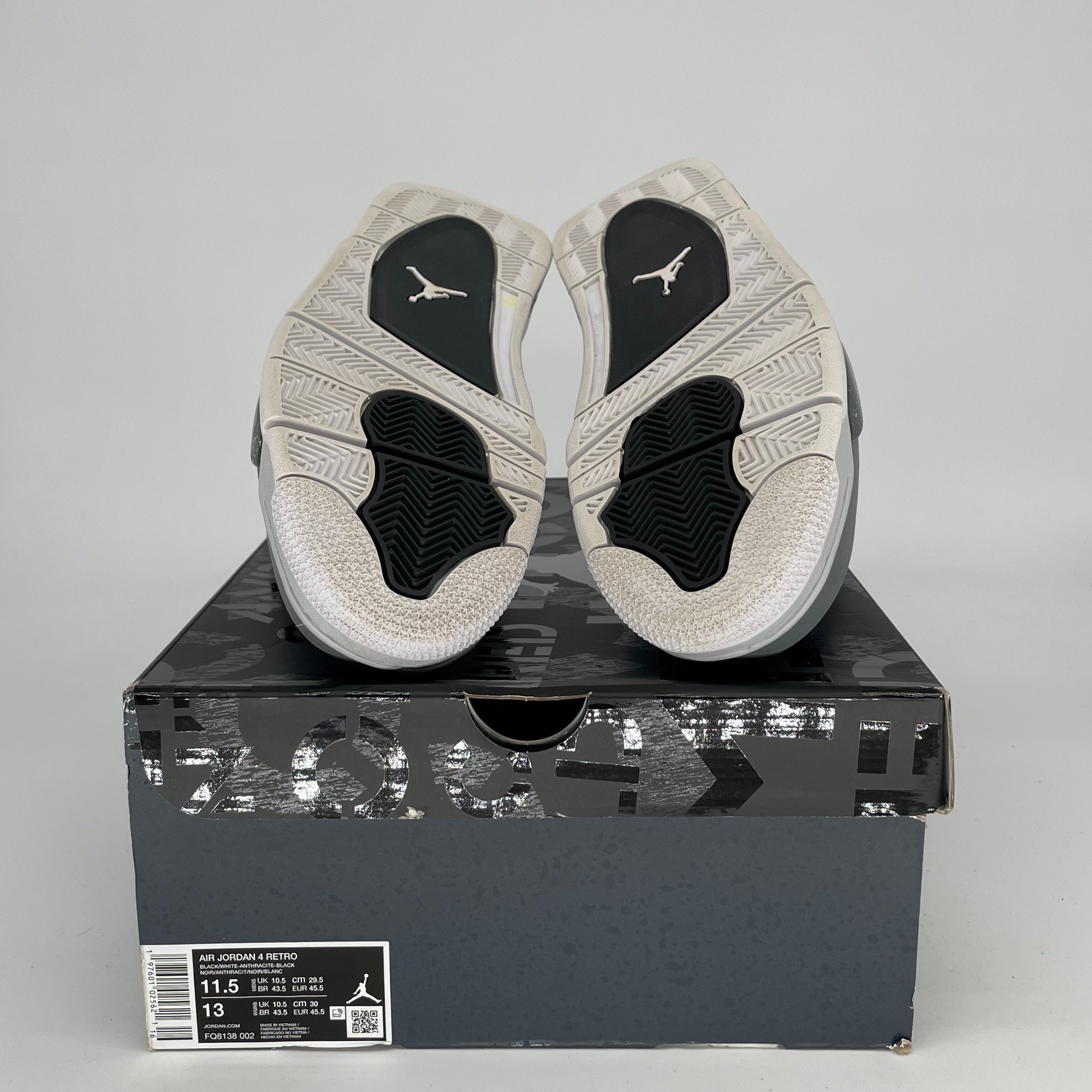 Original Air Jordan 4 Fear Men's Basketball Shoes Size 11.5 - FQ8138-002 | Retro Sneakers for Streetwear & Basketball Games