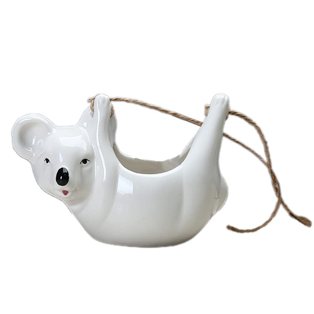 XIWUYA Koala Shaped Wall Hanging Basket Vase - Flower Plant Pot for Office & Home Decor, Water Storage Gardening Planter for Indoor Plants, Succulents & Herbs - Perfect for Living Room, Balcony & Kitchen Decor