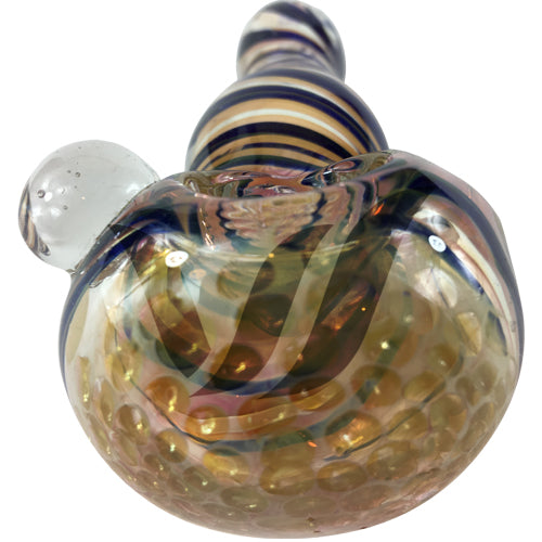 Blue Spiral Spoon Pipe - Premium Glass Smoking Pipe for Herbs & Tobacco | Portable & Durable Design for Travel, Camping & Outdoor Use