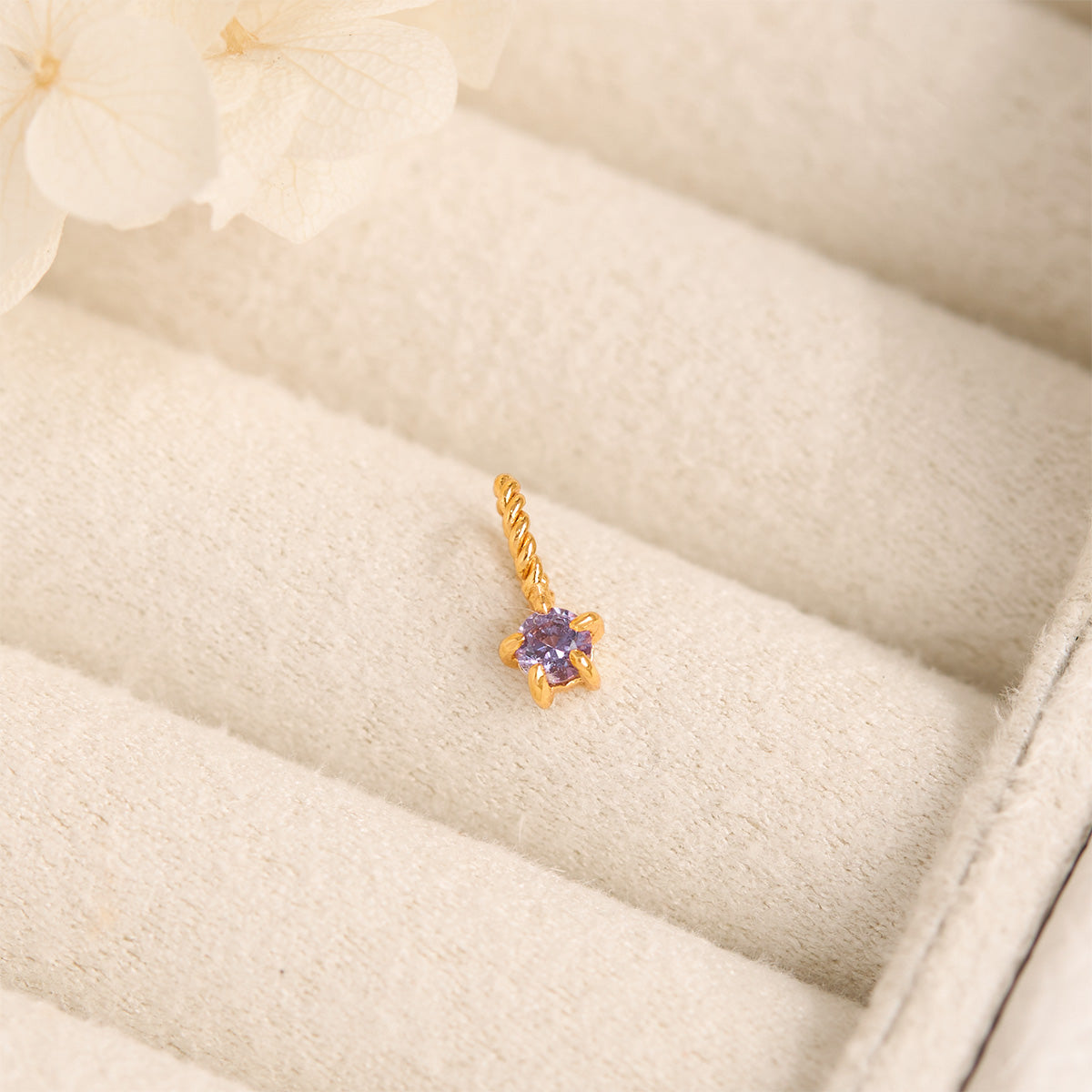 14K Gold Amethyst Birthstone Necklace for Women - Elegant February Jewelry Gift for Her, Perfect for Valentine's Day & Anniversary