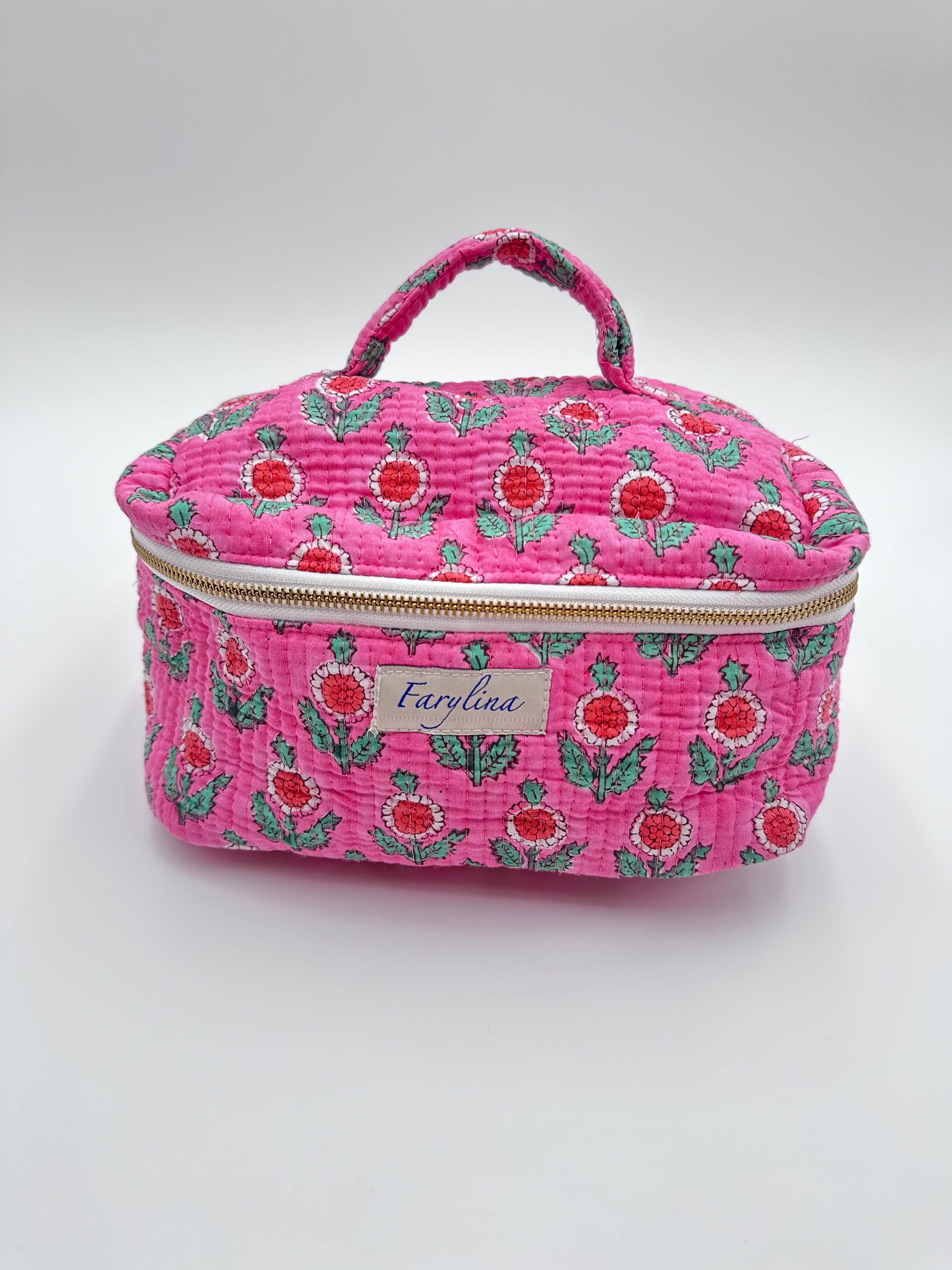 Farylina Vanity Bag for Women - Stylish Cosmetic Makeup Organizer with Mirror - Perfect for Travel, Home, and Office Use