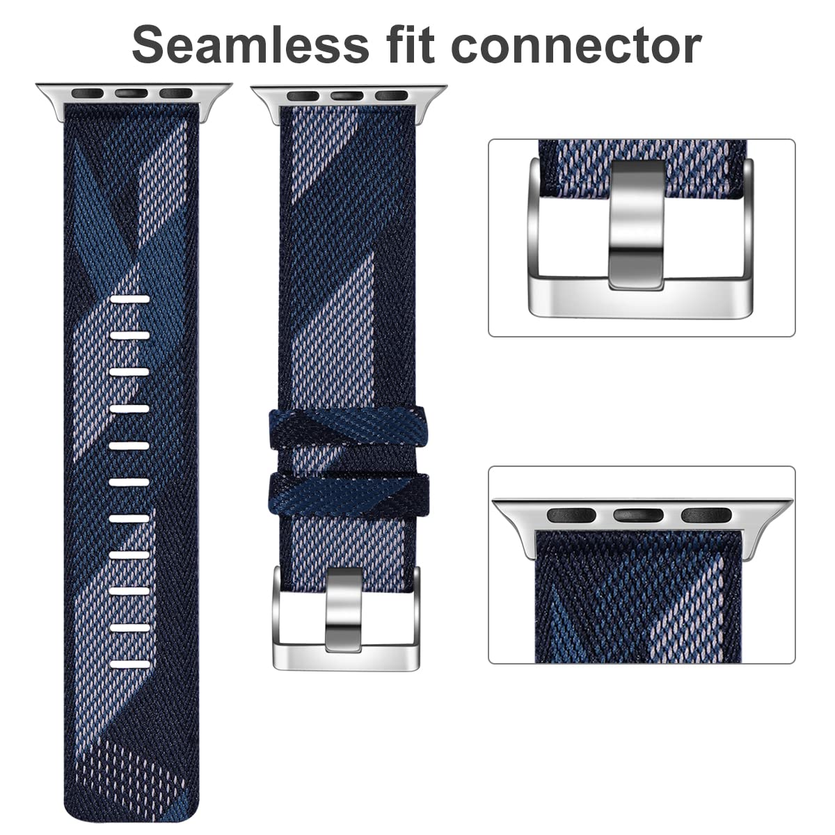 Soft Fabric Apple Watch Band Compatible for Series 10/9/8/7/6/5/4/SE/3/2/1 - 40mm Breathable Wrist Strap for Women & Men - Perfect for Sports, Workouts & Everyday Wear