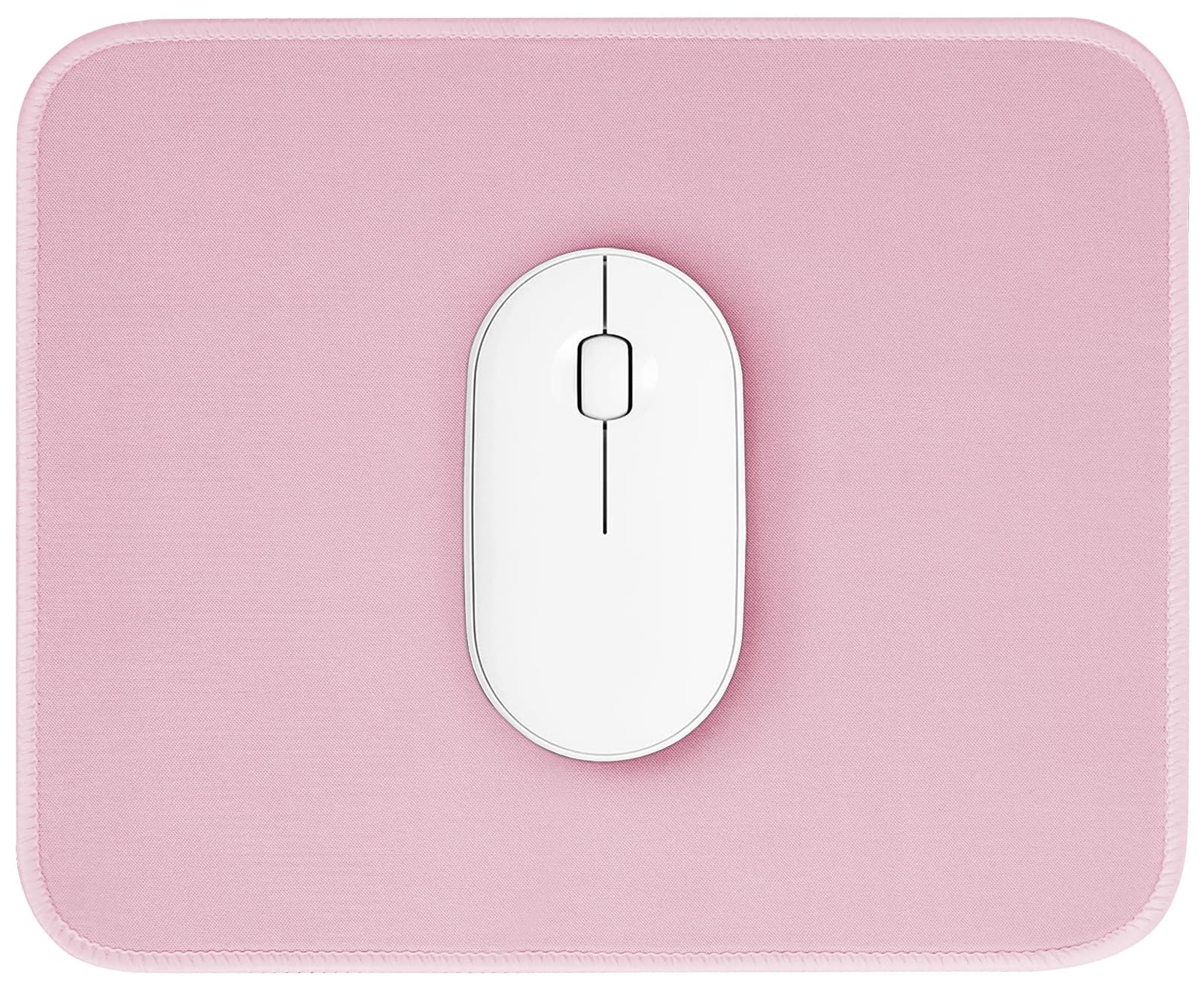 Pink Non-Slip Mouse Pad - Cute Waterproof Rubber Mouse Mat with Stitched Edges (10.2 x 8.2 Inch) - Splash-Proof Textured Surface for Office, Gaming & Home Computer Use