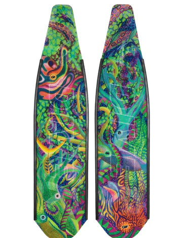 Naomi Gittoes Free Diving Fin Blades - Premium Cephalopod Design for Spearfishing & Underwater Exploration | Scuba Diving Gear & Ocean Adventure Equipment