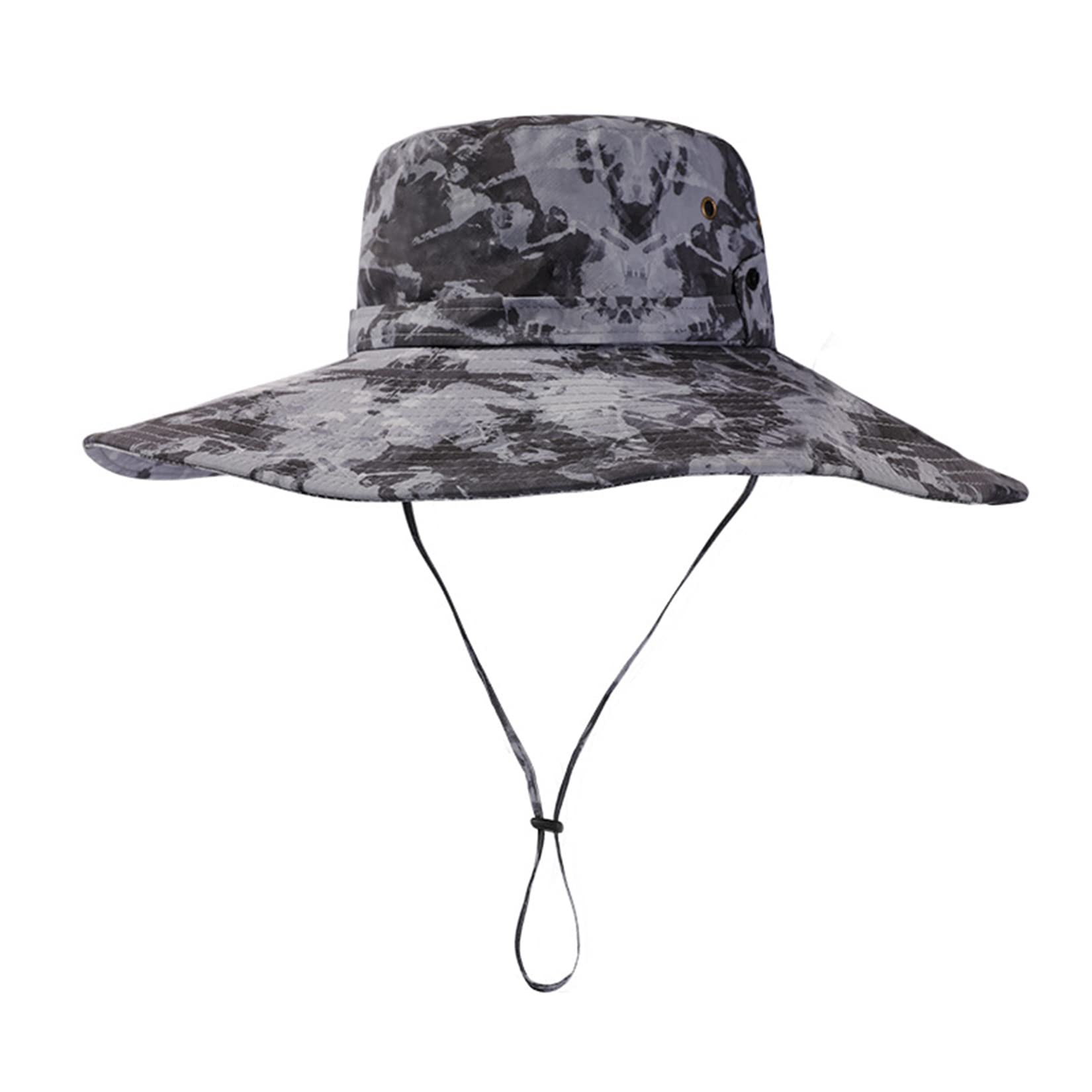 **Men's Outdoor Fishing Hat - Wide Brim Breathable Mesh Cap with UV Protection, Camouflage Design for Beach, Hiking & Sun Shade**    *Perfect for Fishing, Camping, Boating & Outdoor Adventures*