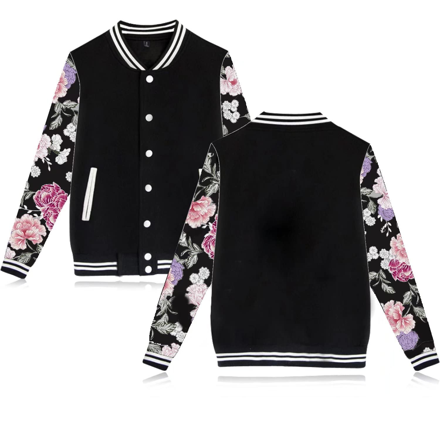 Babyhealthy Women's & Men's Varsity Baseball Jacket - Casual Letterman Bomber Windbreaker Lightweight Coat for Sports, School & Everyday Wear