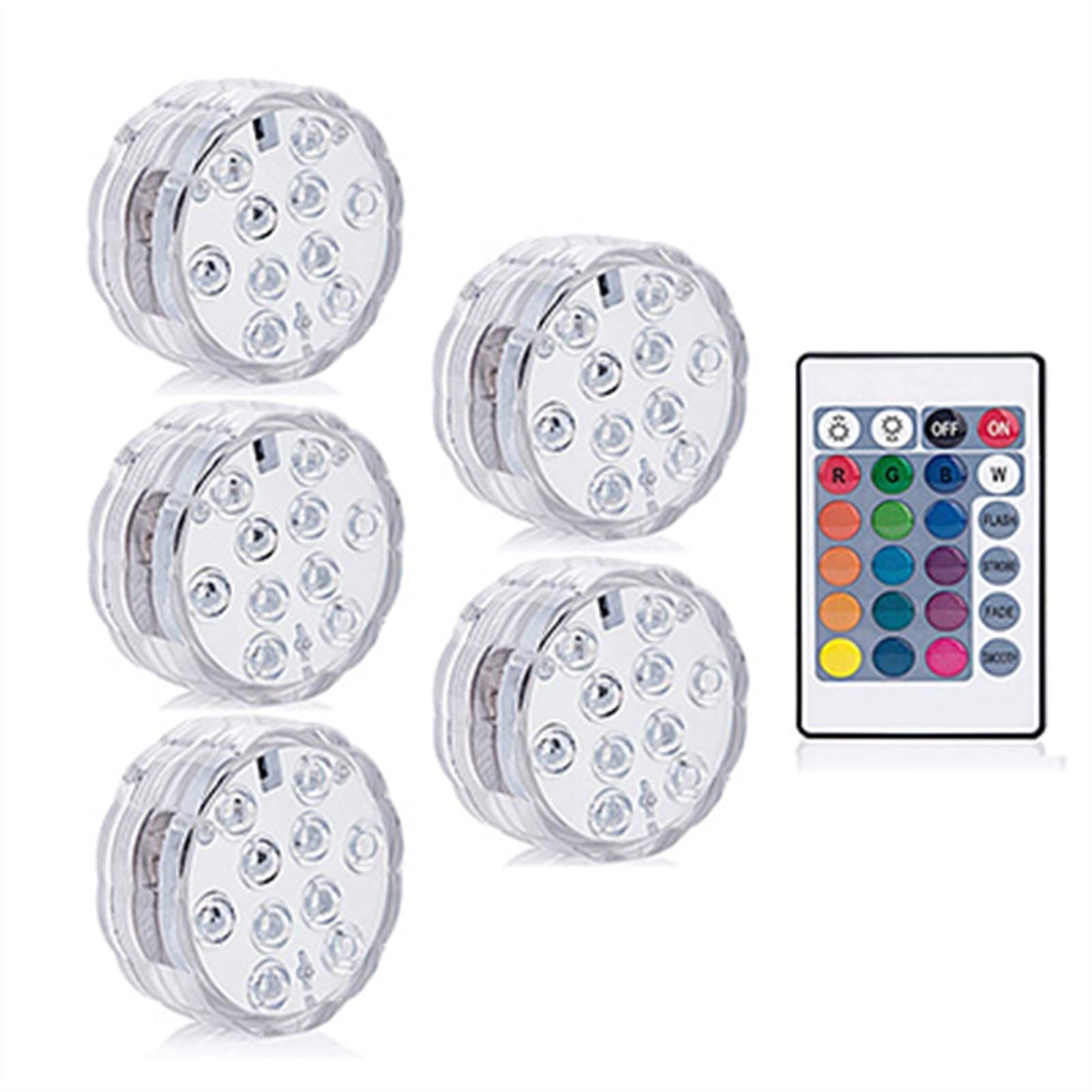 TOMYEUS Waterproof LED Underwater Light with Remote Control - RGB Color Changing Diving Light, Battery Operated for Pool, Fountain, Vase & Garden Decor - Perfect for Night Swimming, Parties, Christmas & Outdoor Decorations
