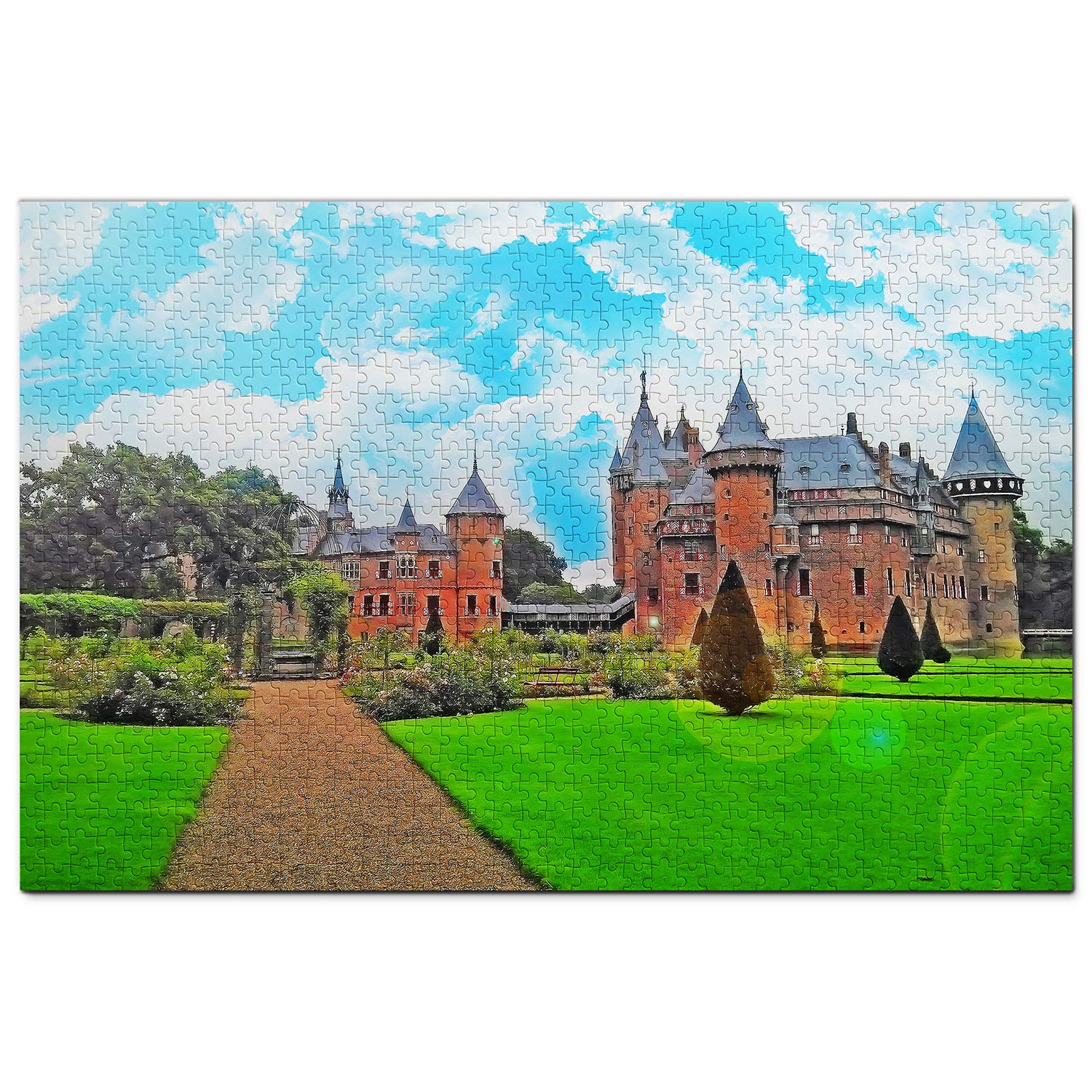 1000-Piece Holland Castle & The Hair Utrecht Wooden Jigsaw Puzzle - Dutch Travel Souvenir for Adults & Teens - Perfect for Home Decor, Relaxation & Family Game Night