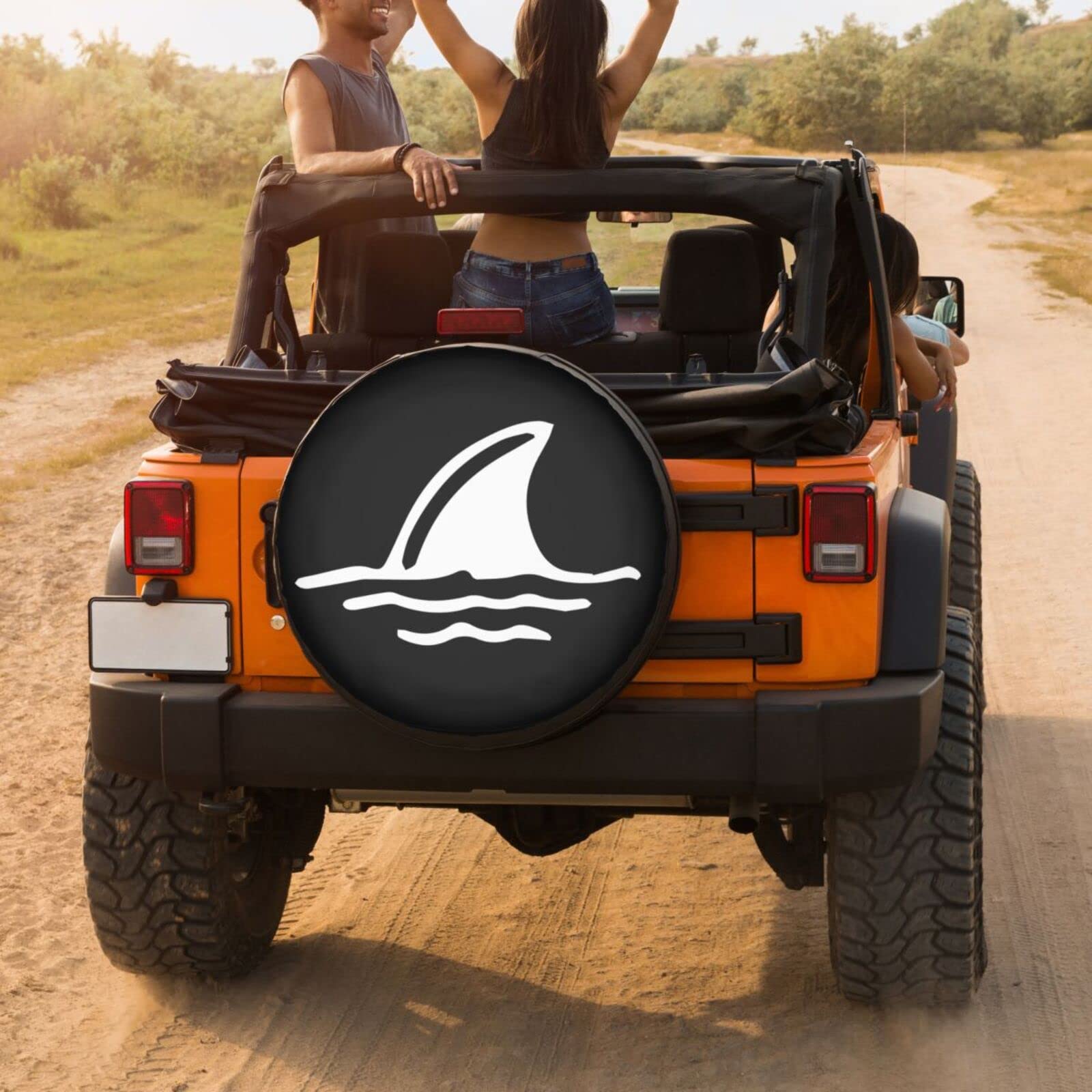 17 Inch Shark Fin Waterproof Spare Tire Cover - Dustproof Wheel Protector for Trailer, RV, SUV & Vehicles | Outdoor Camping & Road Trip Accessory