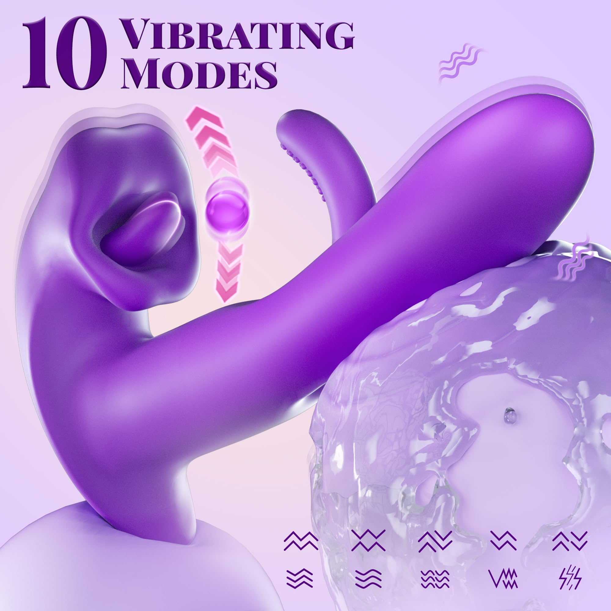 FOBONO G Spot Vibrator for Women - Rose Sex Toy with 7 Kissing Modes, 7 Vibration Speeds & 10 Thrusting Patterns - Wearable Clitoral Stimulator for Couples Play & Solo Pleasure - Perfect for Romantic Nights & Self-Care Moments