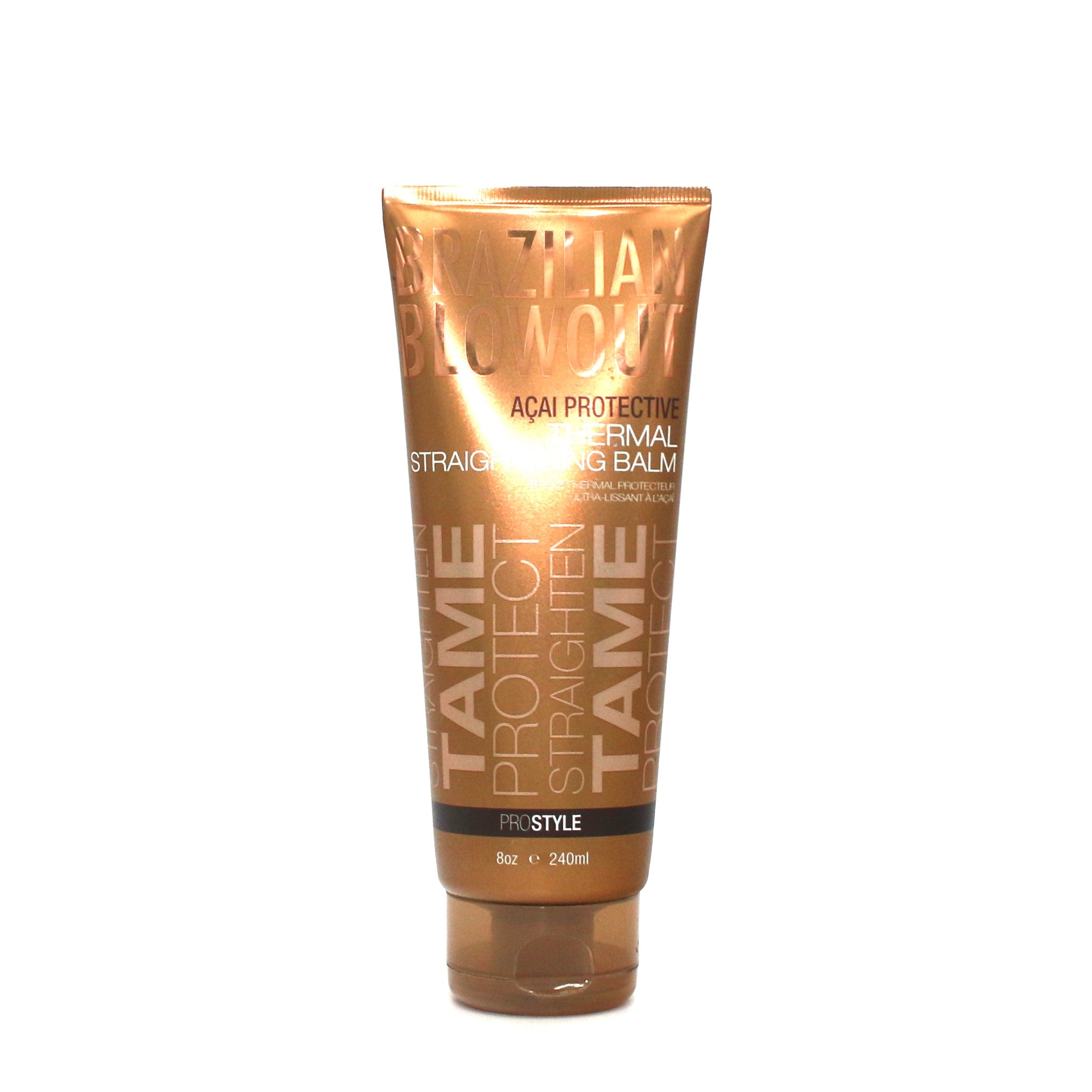 Brazilian Blowout Acai Protective Thermal Straightening Balm 8 oz - Smooth & Repair Hair for Salon-Quality Styling at Home