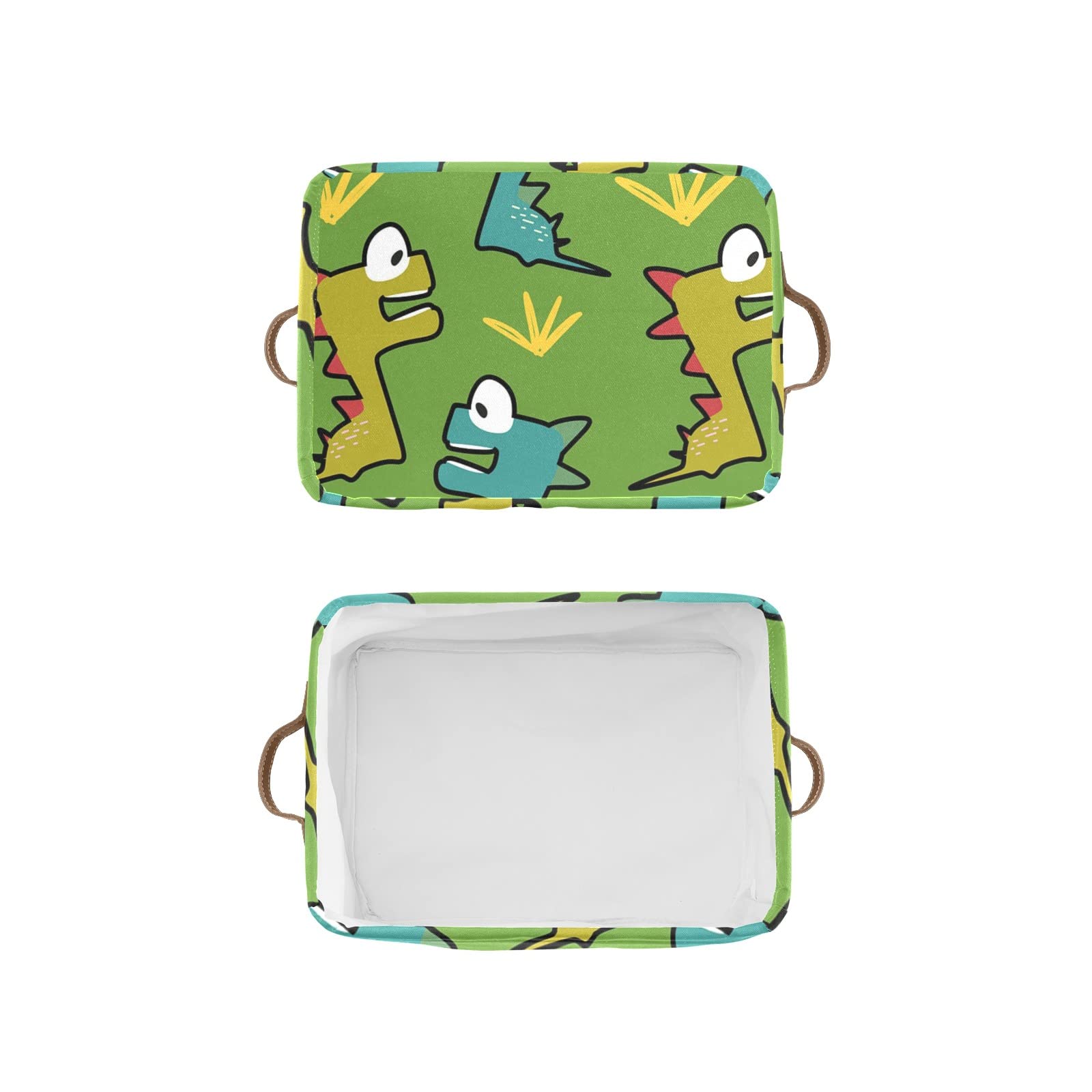 Personalized Baby Dino Collapsible Storage Bins - 4 Pack Custom Decorative Organizer Baskets with Handles for Kids Room, Nursery & Closet Organization | Perfect for Toys, Books & Clothes Storage
