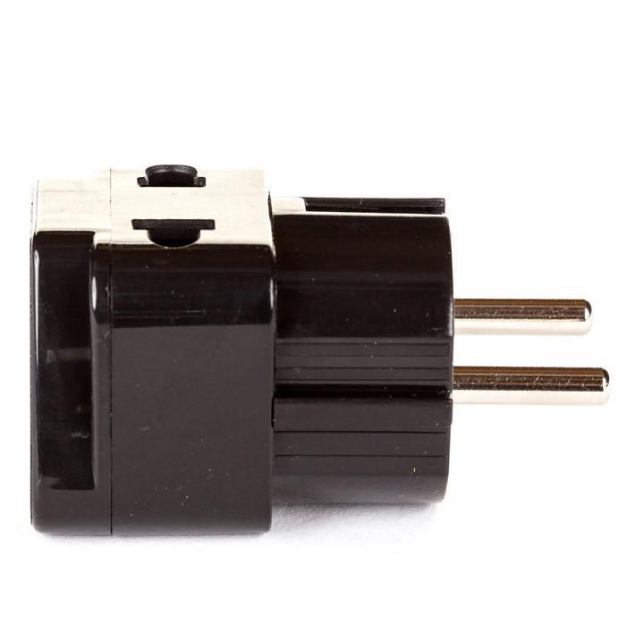 OREI 2-in-1 USA to Europe Travel Adapter Plug (Schuko Type E/F) - 2 Pack Black - Perfect for Charging Phones, Laptops & Devices in Germany, France, Spain & More