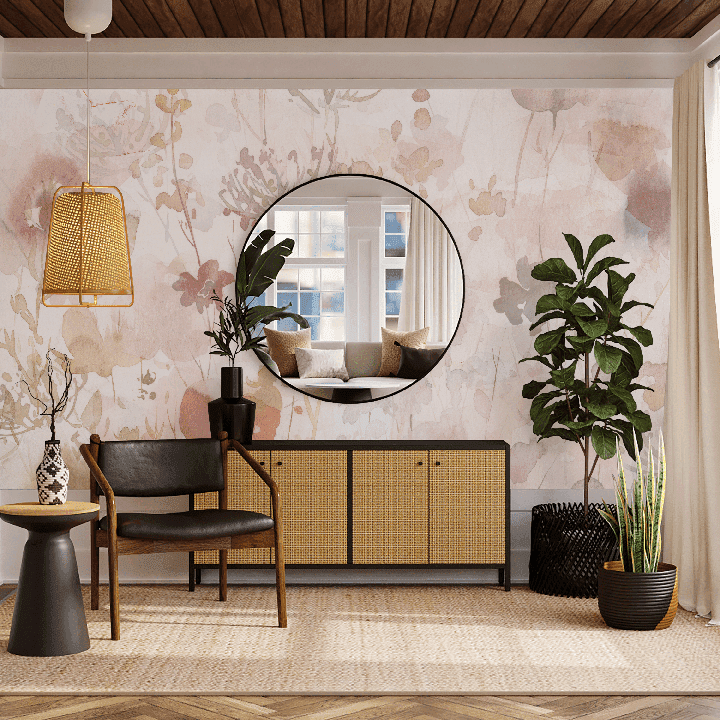 Autumn Meadow Wall Mural - Nature-Inspired Peel and Stick Wallpaper for Living Room & Bedroom Decor | Easy DIY Home Decoration