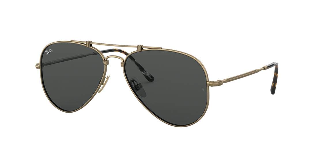 Ray-Ban RB8125 Titanium Aviator Sunglasses for Men & Women - Polarized UV Protection - Classic Pilot Style for Driving, Travel & Outdoor Activities