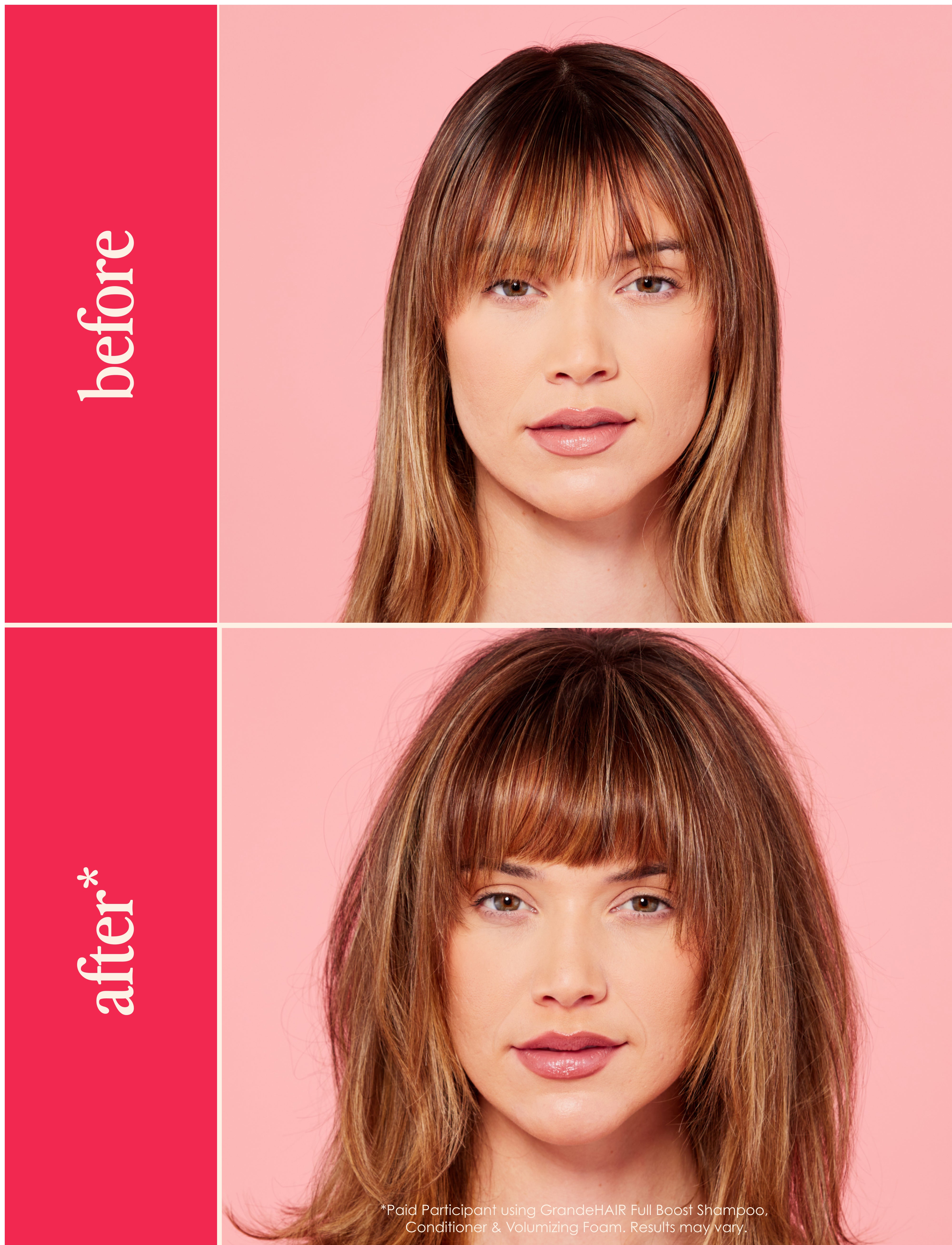 GrandeHair Full Boost Volumizing Foam for Thicker, Fuller Hair - Lightweight Styling Foam for Volume & Lift - Perfect for Fine, Flat Hair & Everyday Styling
