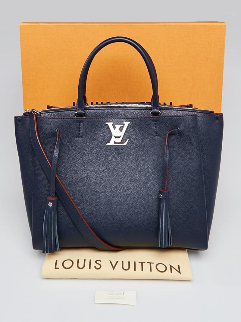 Authentic LV Lockme To Handbag - Luxury Leather Tote Bag in Marine Rouge | Perfect for Work, Travel & Everyday Elegance