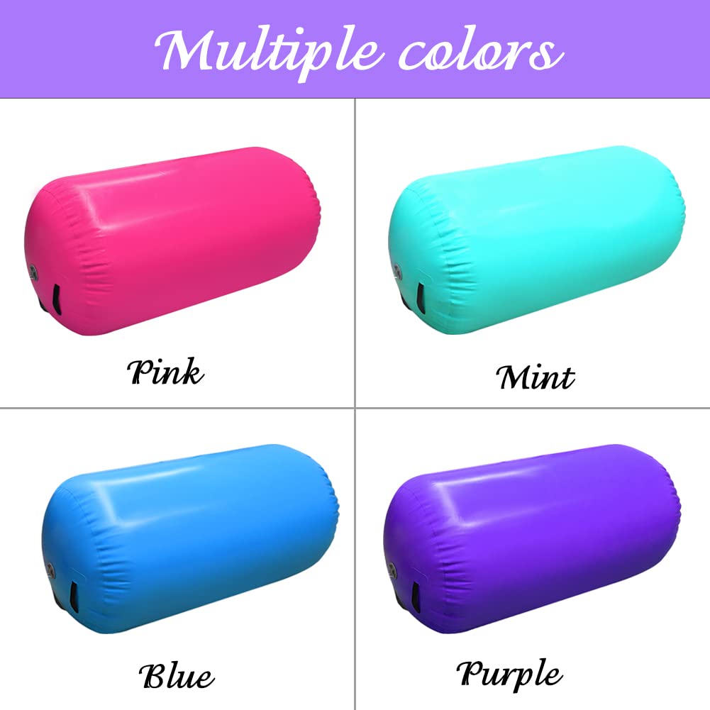 Inflatable Gymnastics Air Barrel Roller Mat - Back Handspring Training Equipment, Tumbling Track for Home & Gym Use - Yoga Balance & Cheerleading Exercise Mat with Electric Air Pump - Perfect for Kids, Adults, Gymnasts & Fitness Enthusiasts
