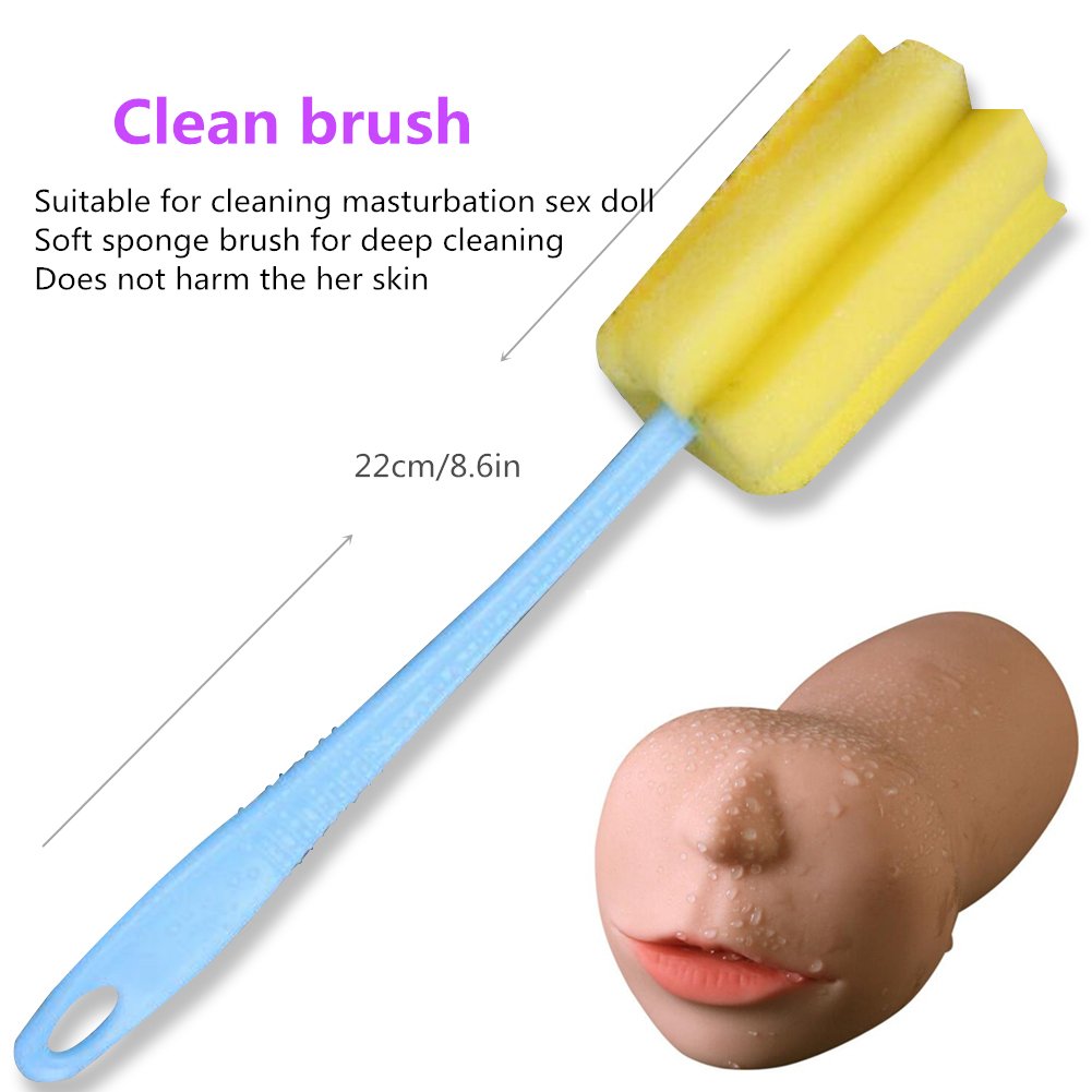 Male Masturbation Sex Toy - Realistic Fake Vagina with Cleaning Brush & Care Sponge for Easy Maintenance | Adult Pleasure Toy for Men, Solo Play & Discreet Storage
