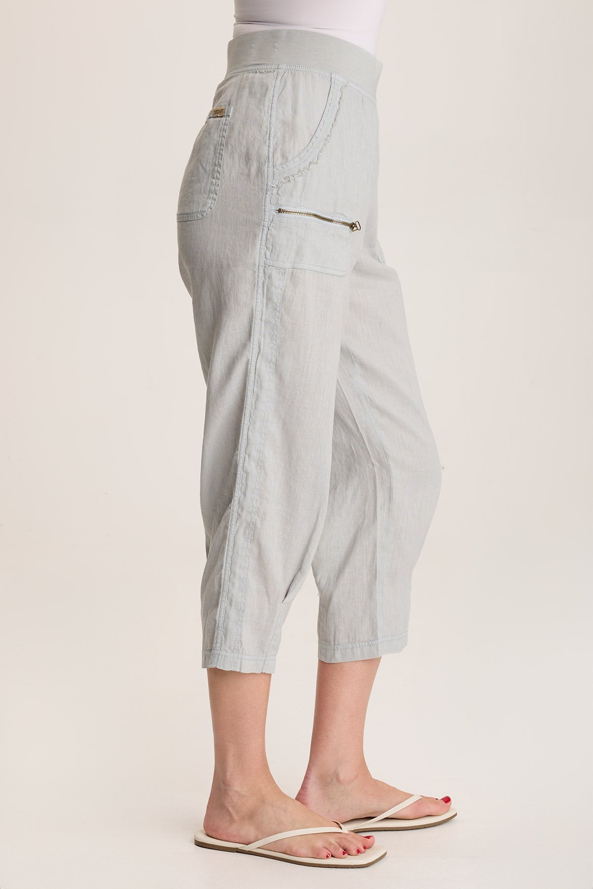 Camden Linen Tapered Crop Pants for Women - Breathable Summer Casual Pants for Work, Travel & Outdoor Activities