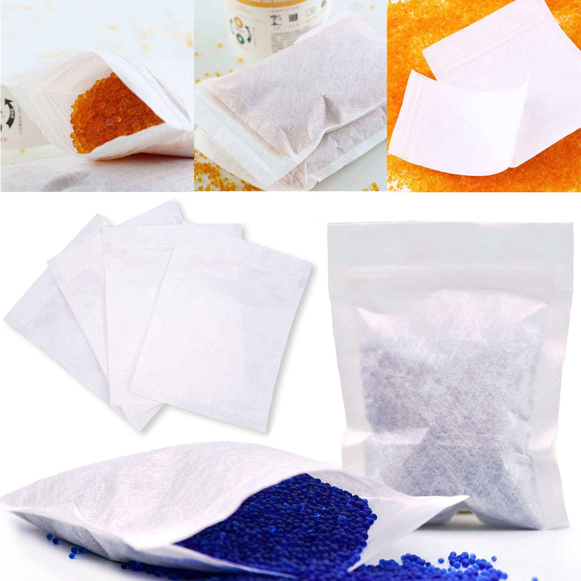 Wisesorb 20 Pack Small Resealable Nonwoven Zip Bags - 4.3 x 6.3 Inch Breathable Storage Bags for Jewelry, Silica Gel, Desiccant, Samples & Small Items | Perfect for Travel, Crafting & Organizing