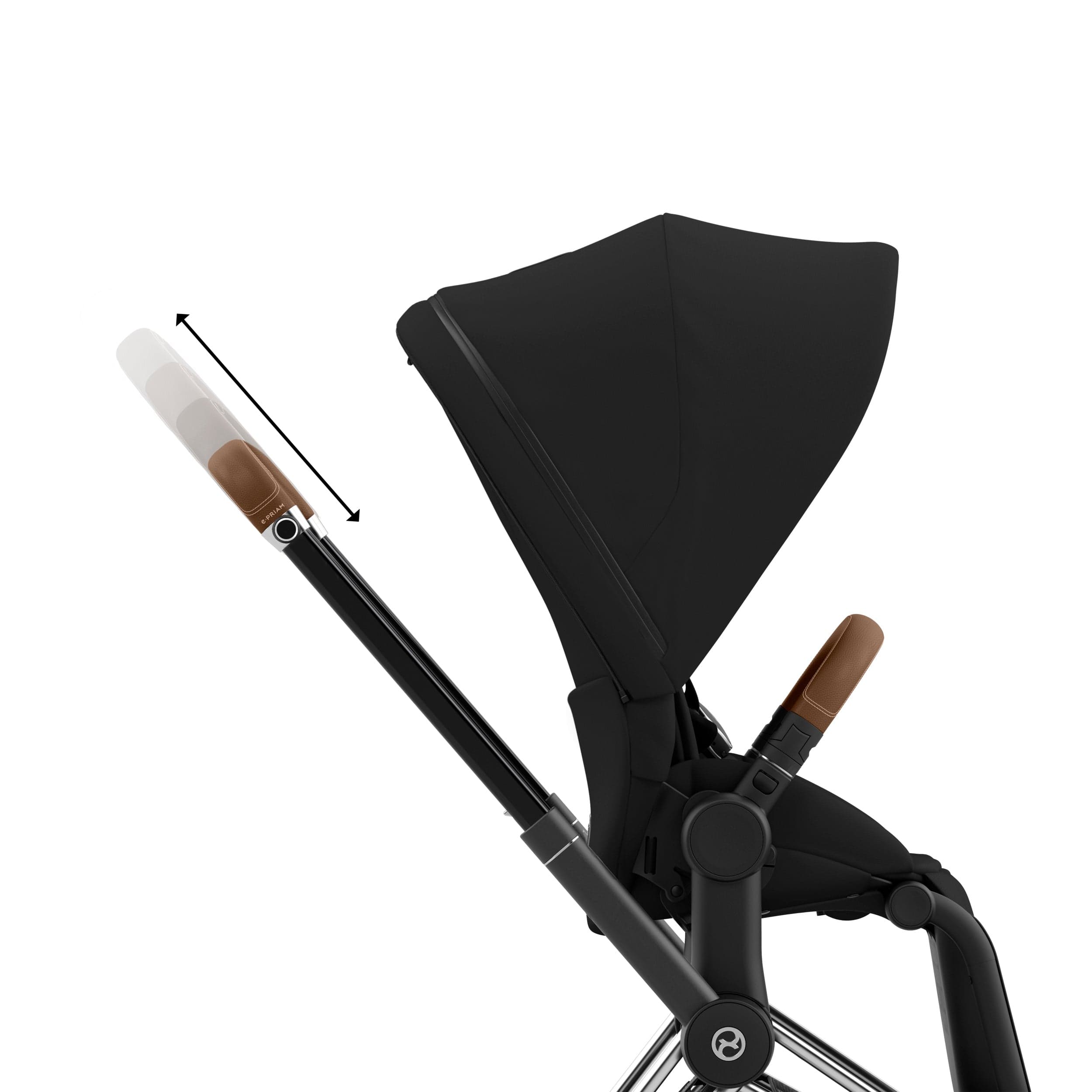 Cybex ePriam 2 Complete Stroller - Lightweight Chrome/Brown Baby Stroller for Newborns & Toddlers | Perfect for City Walks, Shopping & Travel