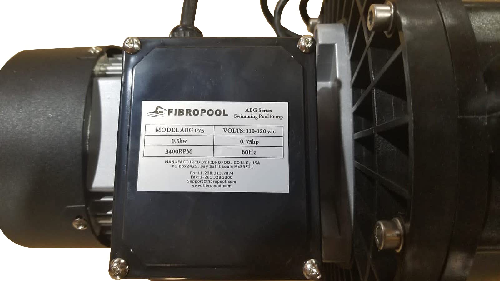 FibroPool 0.75HP Above Ground Pool Pump - 3/4 HP High Efficiency Single Speed Motor with Clear Top Lid - USA Designed & Assembled - Includes Hose Adapters - Perfect for Backyard Swimming Pools, Spas and Water Circulation Systems