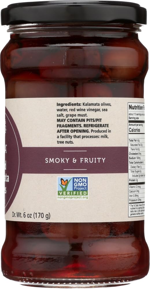 Organic Pitted Kalamata Olives - 4 Pack (24oz) | Premium Greek Olives for Salads, Charcuterie Boards & Mediterranean Recipes | Gluten-Free, Non-GMO, Vegan Snack
