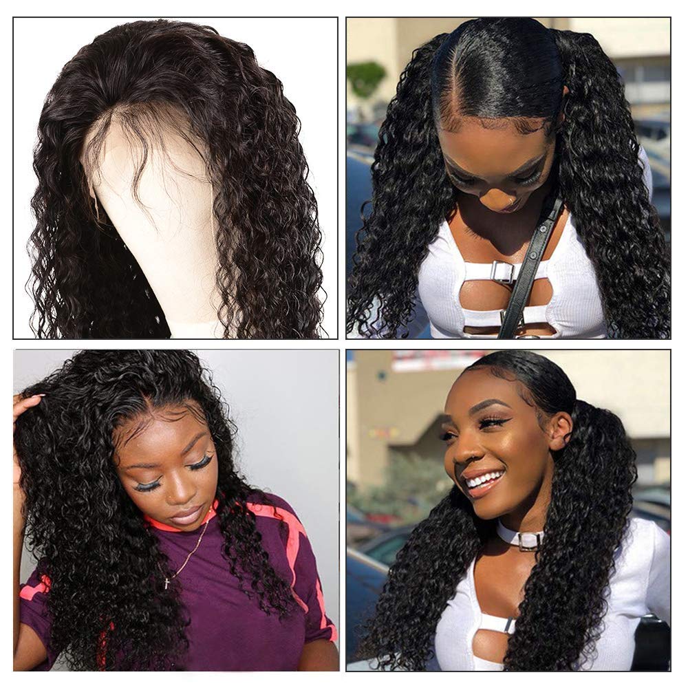 Glueless Deep Wave Lace Frontal Wig - 9A Brazilian Virgin Human Hair with Baby Hair | 18 Inch Water Wave Lace Front Wigs for Black Women | Perfect for Daily Wear, Special Occasions & Protective Styling