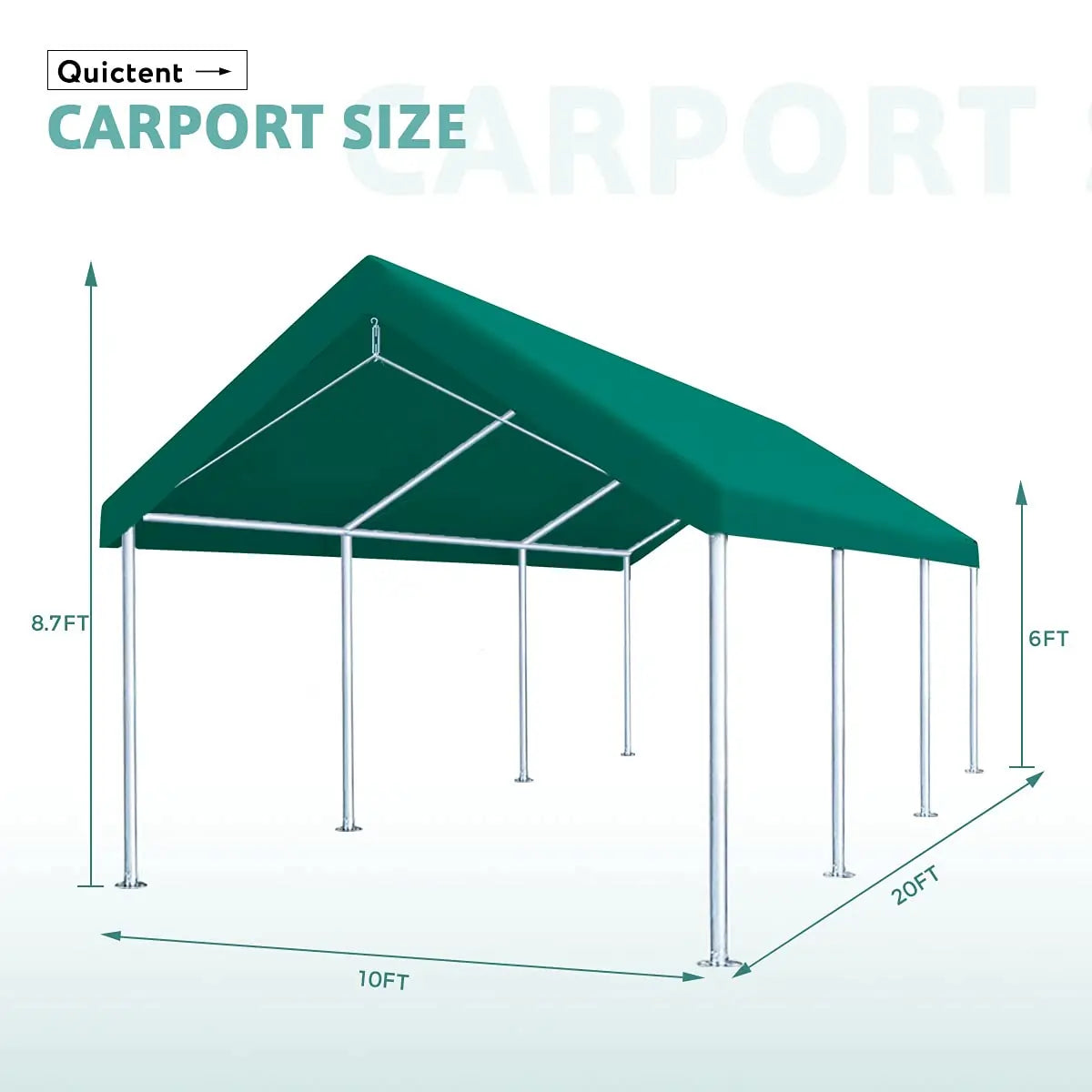 20'x10' & 20'x12' Heavy Duty Carport Canopy Shelter - Weatherproof Outdoor Car Cover for Vehicles, RV, Boat - Perfect for Driveway, Backyard & Storage Protection