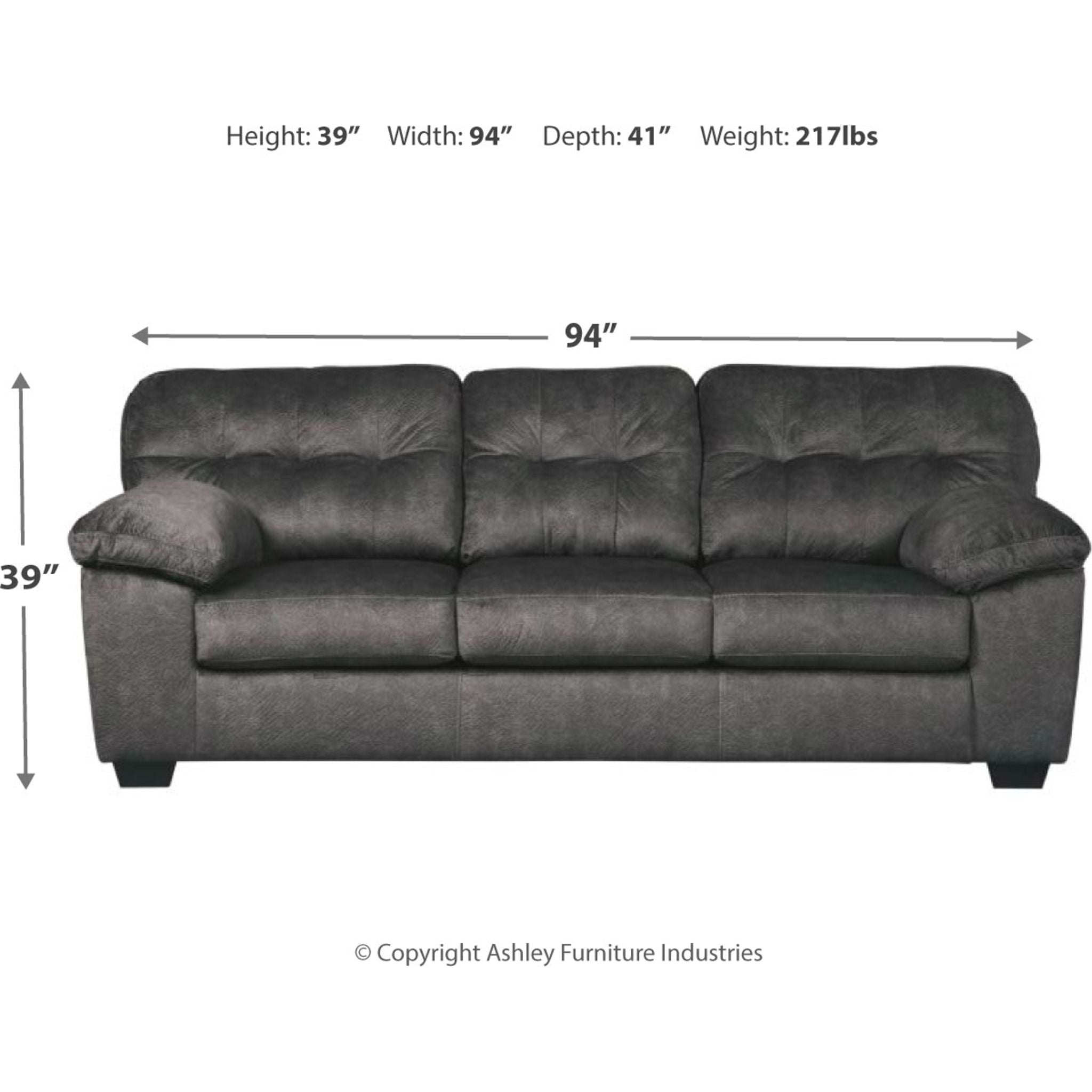 Accrington Queen Sleeper Granite Sofa Bed – Comfortable and Durable for Small Spaces, Guest Rooms & Apartments