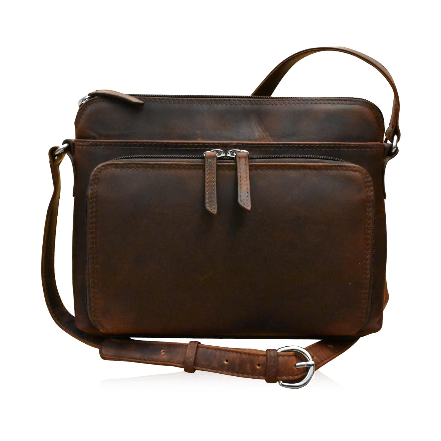 Genuine Leather Crossbody Bag for Women - Premium RFID Blocking Shoulder Purse with Adjustable Strap | Fashionable & Secure Everyday Handbag for Work, Travel & Shopping