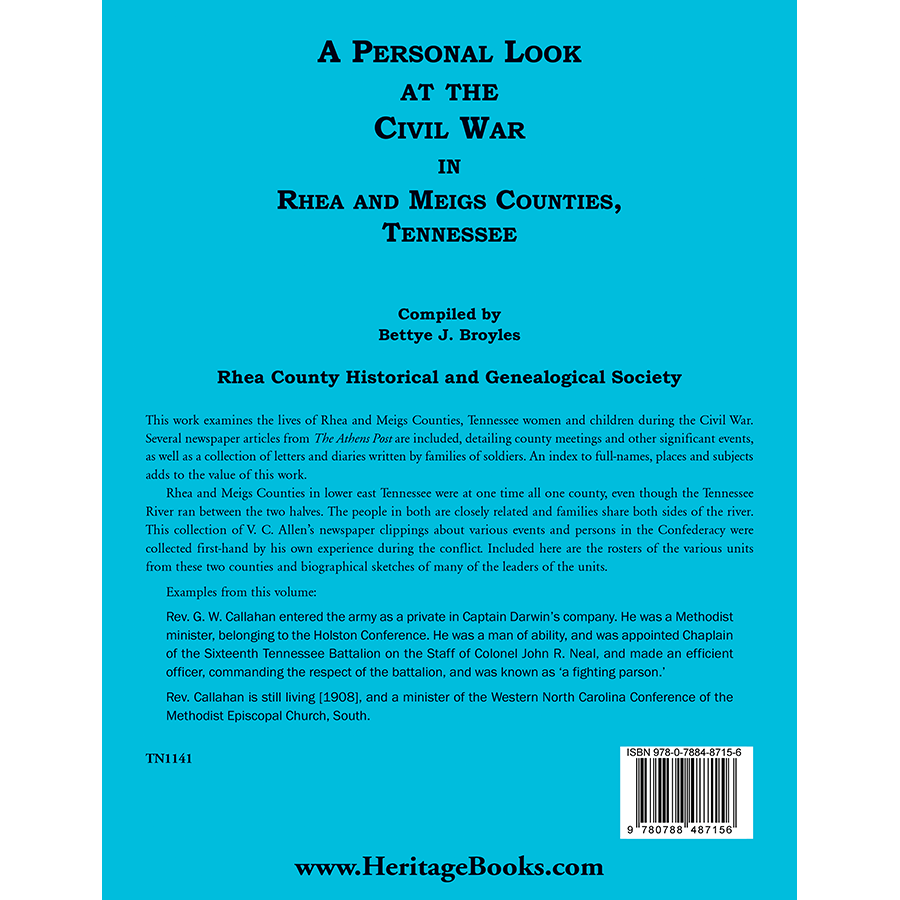 Personal Civil War History in Rhea & Meigs Counties Tennessee - Firsthand Accounts & Local Stories for History Buffs & Genealogy Research