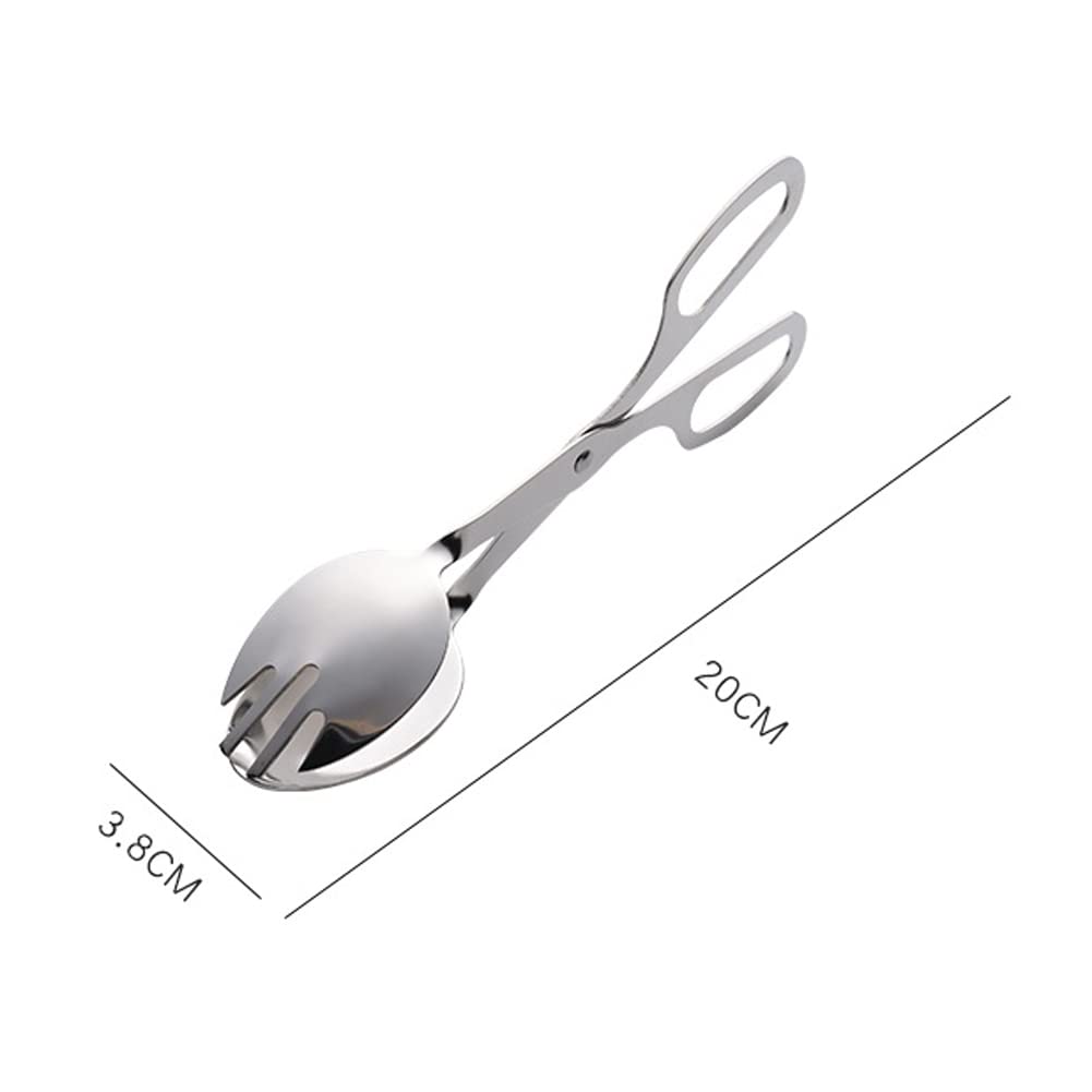 Stainless Steel Salad Tongs 8 Inch - Kitchen Buffet Serving Tongs for Salad, Cake, Bread, Fruit, BBQ & Catering | Perfect for Parties, Restaurants & Home Use