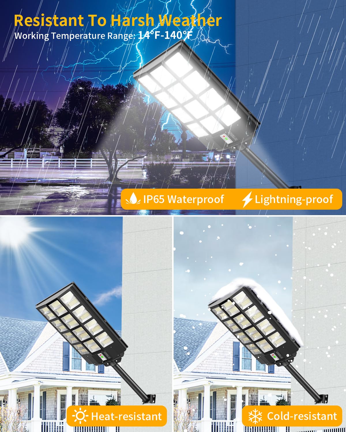 1200W Solar Street Lights Outdoor - 240,000LM High Brightness, Motion Sensor & IP65 Waterproof Solar Flood Lights for Parking Lots, Gardens, Yards - Dusk to Dawn Solar Lighting for Security, Pathway, and Driveway Illumination