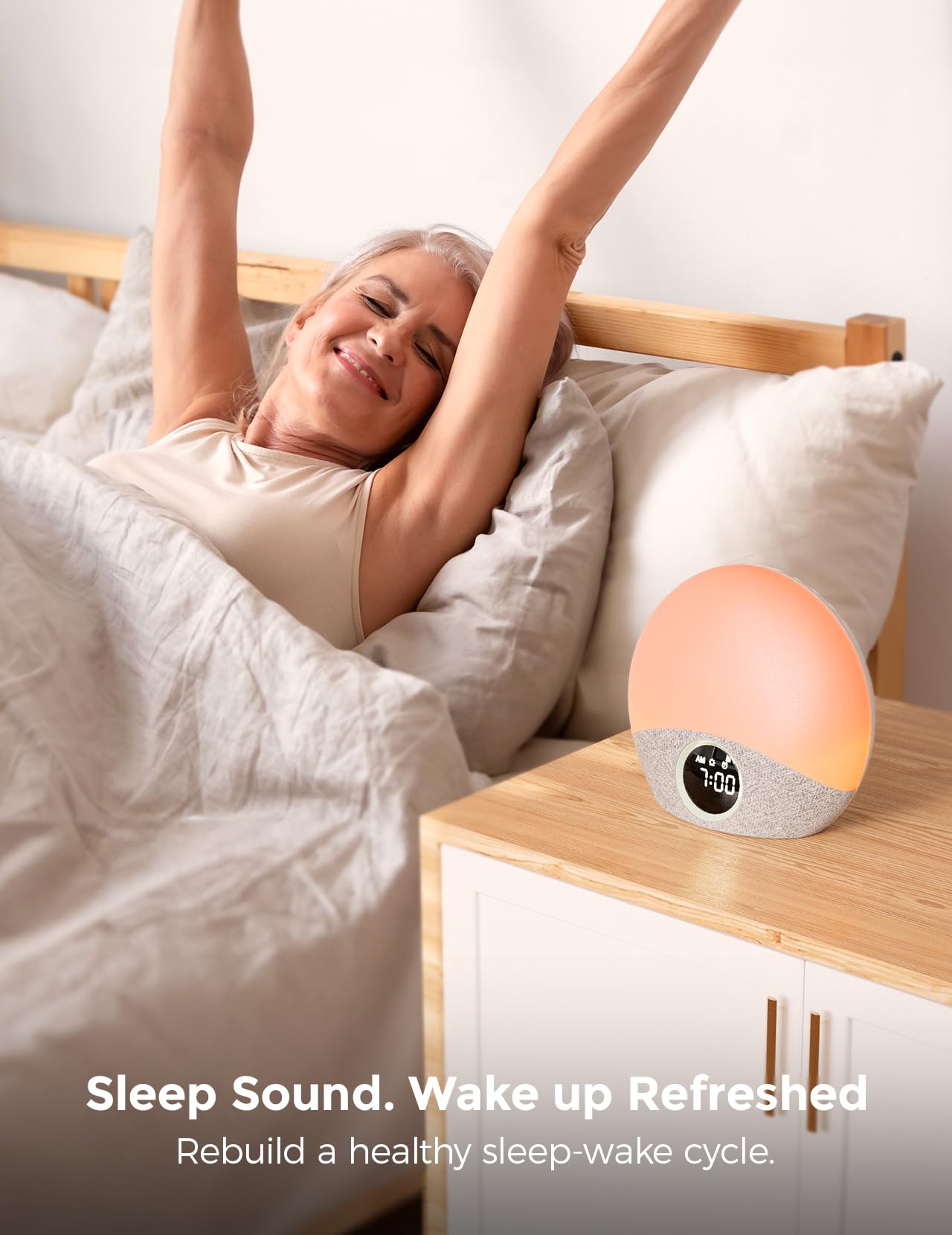 Momcozy Sunrise Alarm Clock & White Noise Machine for Adults & Babies - Dimmable Night Light, 30 Soothing Sleep Sounds, 7 Color Options - Ideal for Heavy Sleepers & Nursery Bedrooms | Perfect for Gentle Wake-Ups, Relaxation & Better Sleep