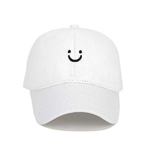 Trendy Smiley Face Baseball Cap for Men & Women - Adjustable Cotton Dad Hat for Casual Outfits, Sports & Outdoor Activities