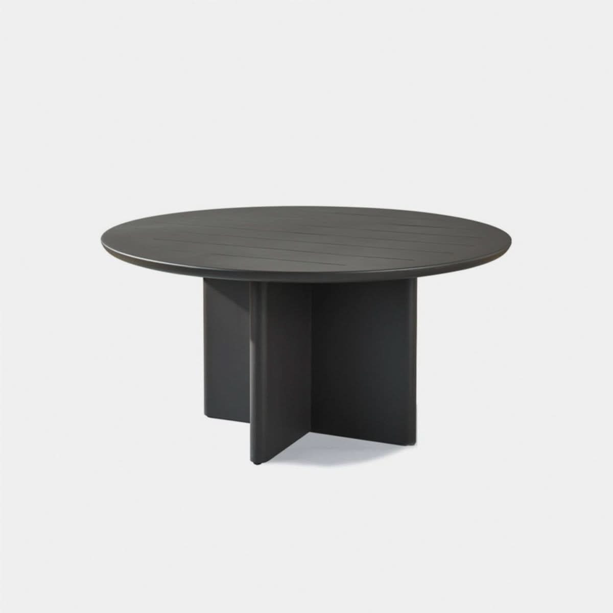 Victoria Aluminum Slatted Round Dining Table 60