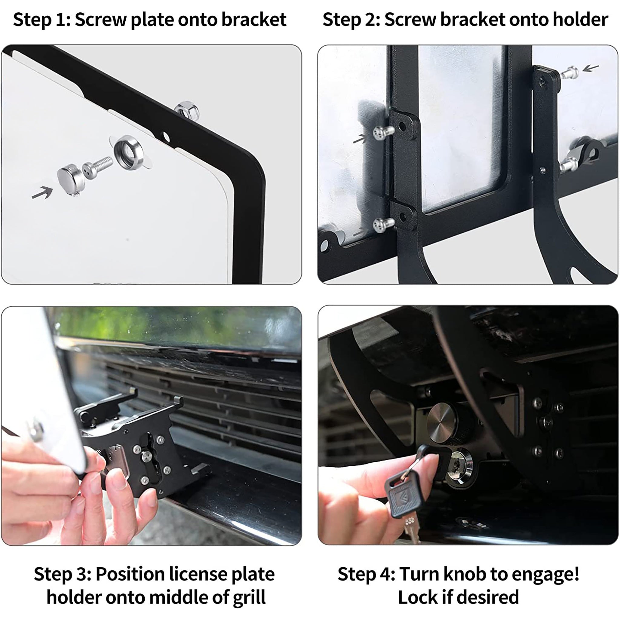 Premium Aluminum Anti-Theft License Plate Holder for Tesla Model 3, Model Y & Model 3 Highland - No Drill Installation - US/Canada Fit - Secure & Stylish Car Accessory for Parking & Road Trips