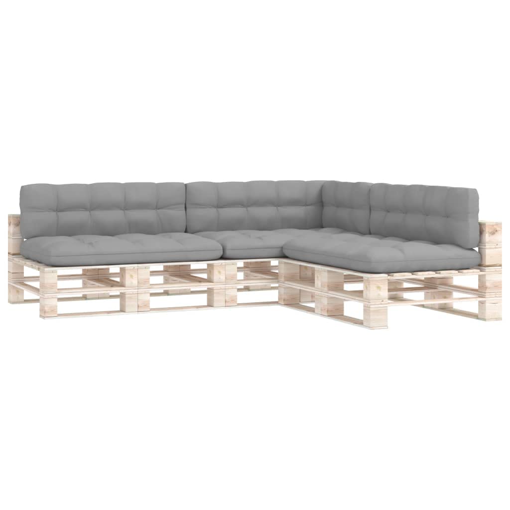 7-Piece Pallet Sofa Cushion Set - Thick Padded Seat Cushions for Outdoor Patio Furniture - 100% Polyester Fabric in Gray - Perfect for Backyard, Deck, and Poolside Lounging