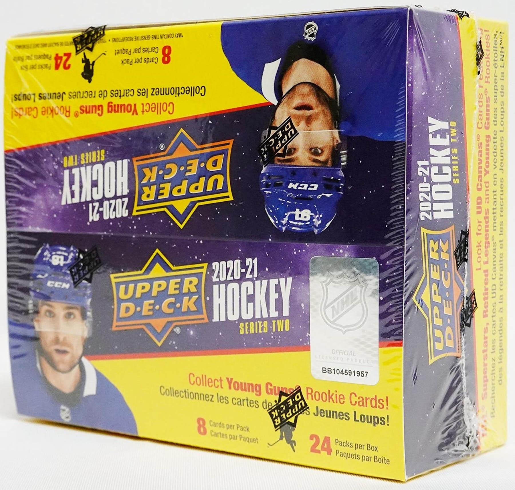 2020-2021 Upper Deck Series 2 Hockey Retail Box - 24 Packs with Exclusive Young Guns Rookies - Perfect for Collectors & Fantasy Hockey Fans (Great for Trading, Gifting & Display)