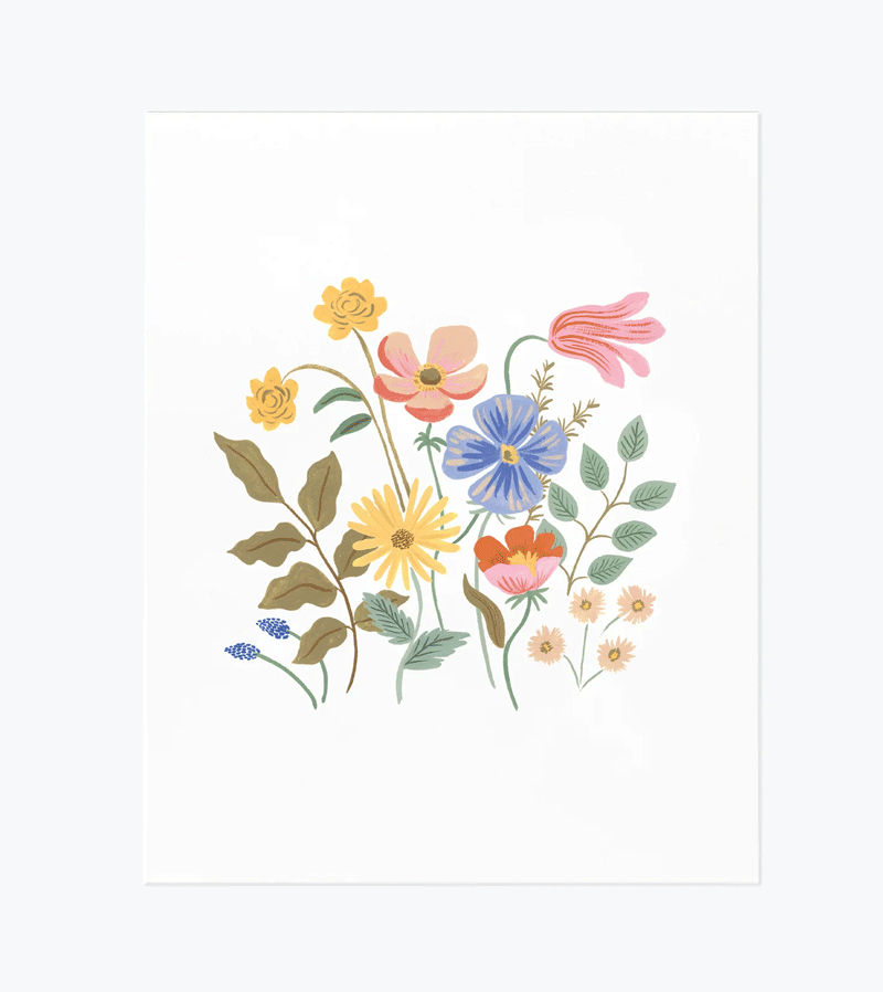 Rifle Paper Co. Strawberry Fields Cluster 8x10 Inch Floral Wall Art Print - Perfect for Home Decor, Bedroom, Living Room & Office