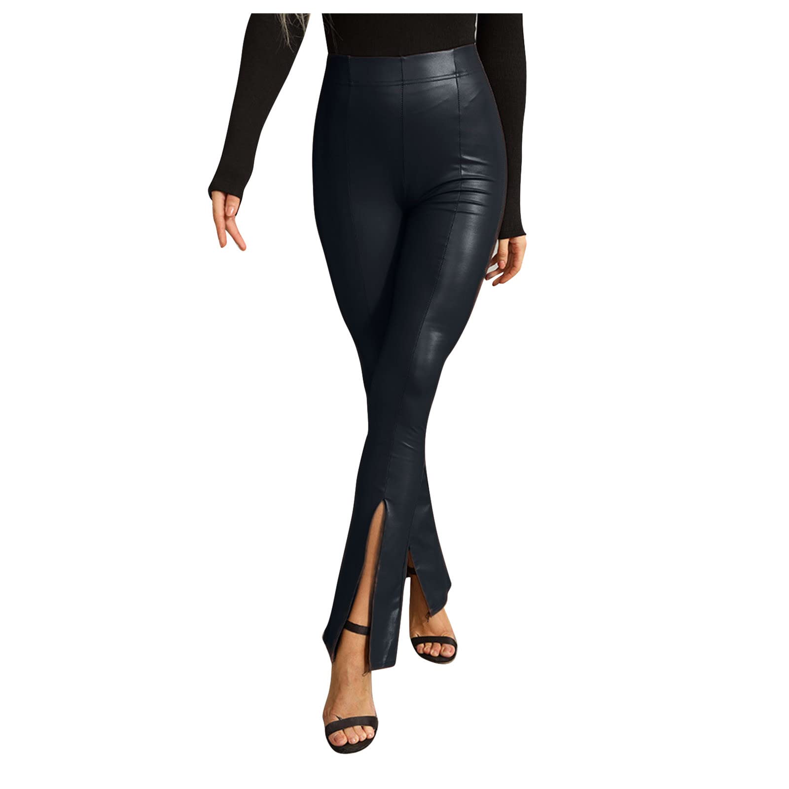 Keepfit Women's Faux Leather Leggings - Stretchy High Waist Pleather Pants for Work & Business Casual Outfits | Perfect for Office Wear, Date Nights & Everyday Fashion