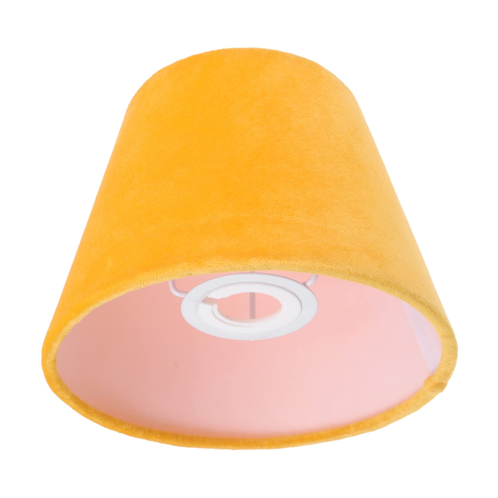 SHERCHPRY Yellow Velour Barrel Lamp Shade - American Style Chandelier Cover for Table & Floor Lamps - Elegant Home & Office Lighting Decor